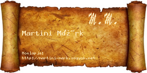 Martini Márk névjegykártya